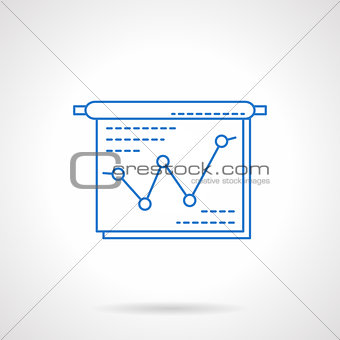 Project presentation blue flat line vector icon