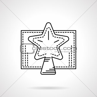 Christmas star black linear vector icon