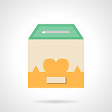 Flat color container for donations vector icon