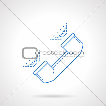 Blue flat line handset vector icon