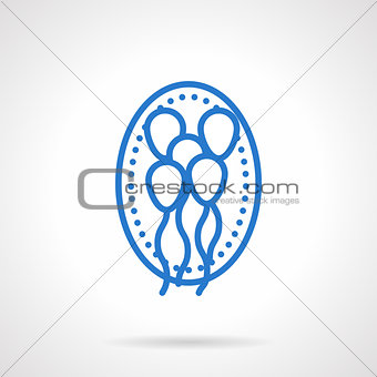 Simple linear blue balloons vector icon