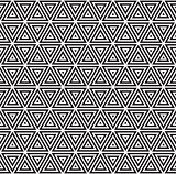 Vector Seamless Black and White Triangles Line Grid Pattern