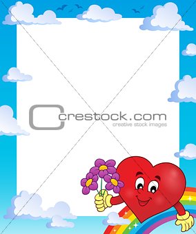 Frame with stylized heart theme 1