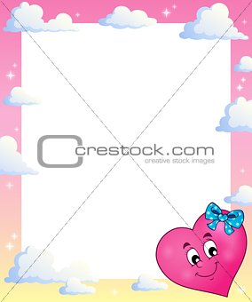Frame with stylized heart theme 2