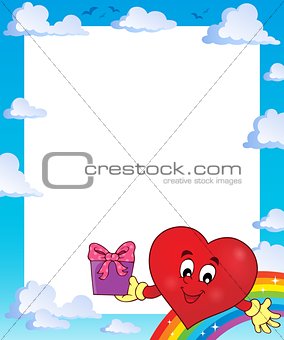 Frame with stylized heart theme 3