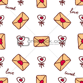 Vector handdrawn seamless pattern for Saint Valentine's day