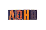 ADHD Concept Isolated Letterpress Type