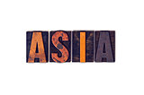 Asia Concept Isolated Letterpress Type