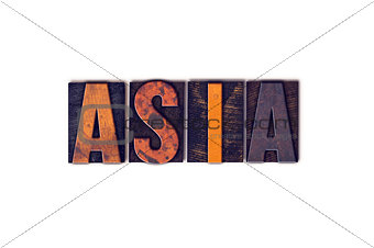 Asia Concept Isolated Letterpress Type
