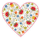 heart with traditional russian pattern