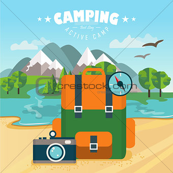 Camping vector illustration