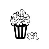 Simple vector popcorn cup icon