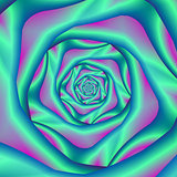 Silk Spiral Rose in Blue and Pink