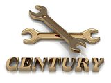 CENTURY- inscription of metal letters and 2 keys 