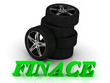 FINACE- bright letters and rims mashine black wheels 