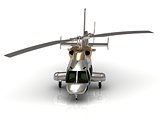 Front view of Silver helicopter