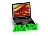 MAYA- Name and Family bright letters near Notebook 