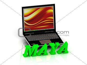 MAYA- Name and Family bright letters near Notebook 