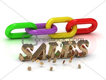 SALES- inscription of bright letters and color chain 