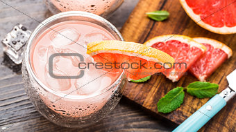 Grapefruit cocktail in a glass