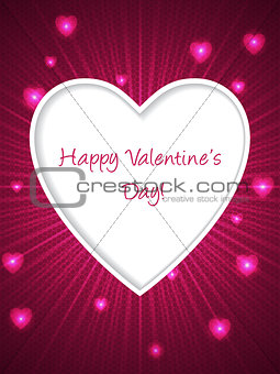 Pink valentine day greeting with bursting heart