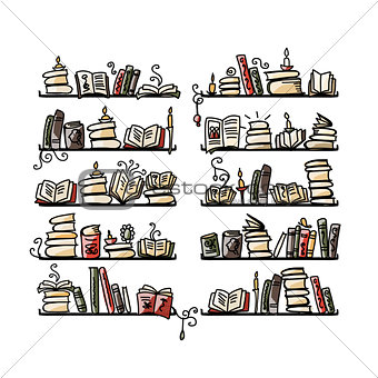 Book shelves, sketch for your design