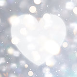 Silver Valentine's Day heart background