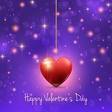 Valentine's Day background with hearts and lights 