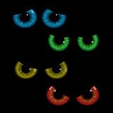 Set of colorful eye balls. Vector illustration.