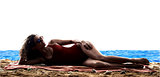 woman sea sunbathing holidays beach