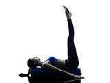 woman pilates roller exercises fitness isolated
