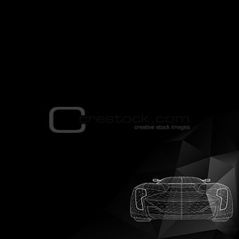Abstract Creative concept vector background of 3d car model. Vector icons. Abstract Creative concept vector background