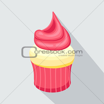 Cupcake vector illustration eps 10. Strawberry Muffin.