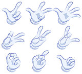 Set of hand gestures. Hand in glove