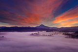 Mount Hood Foggy Landscape at Dawn