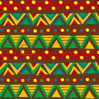 Triangular geometric pattern in ethnic style with folk motifs