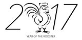 Chinese New Year Rooster with 2017 Numerals Illustration