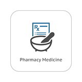 Pharmacy Medicine Icon. Flat Design.