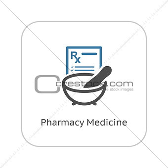 Pharmacy Medicine Icon. Flat Design.