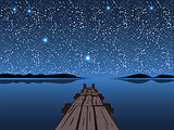 Night lake starry sky