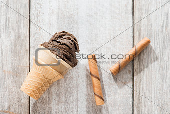 Brown ice cream