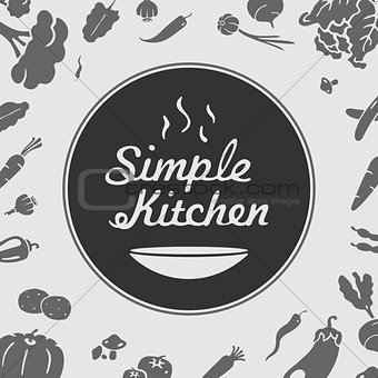Simple Kitchen Vector Emblem