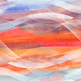 Abstract watercolor background with waves