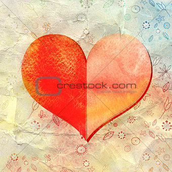 bright watercolor heart