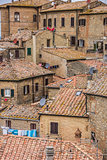 Old houses on the hill top of Volterra