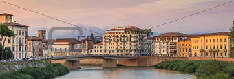 Panorama of the river Arno in Pisa