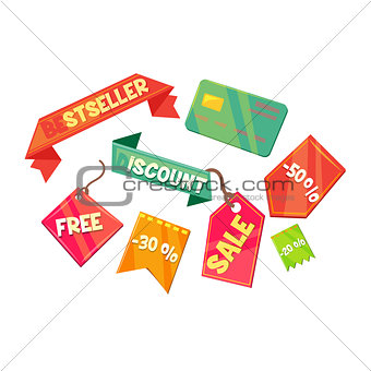 Sale and Discount Vector Illustration Set