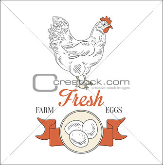 Farm Fresh Eggs. Vector Illustration