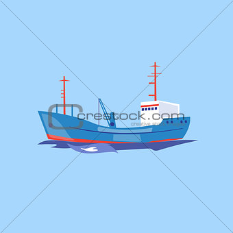 Transportation Ship on the Water. Vector Illustration