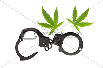Marijuana and handcuffs.